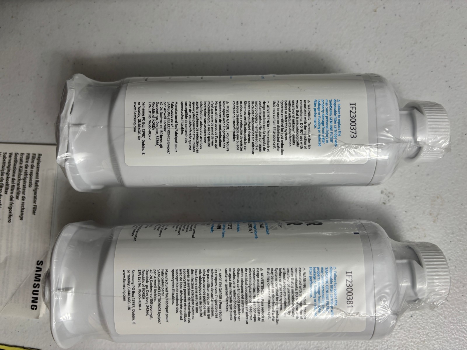 For Samsung Genuine Refrigerator Water Filter HAF-QIN/EXP 2 Pack DA97-17376B