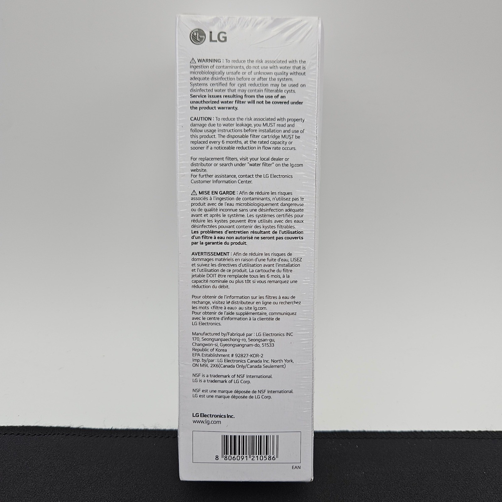 LG LT1000P Refrigerator Water Filter Replacement Cartridge ADQ747935 Genuine New