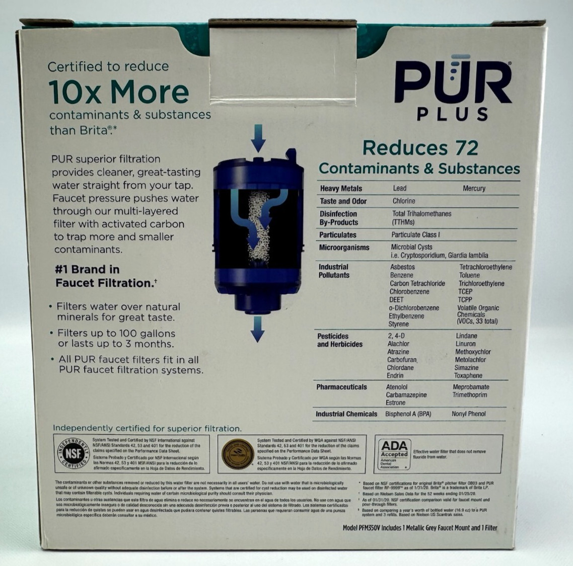 PUR PLUS Faucet Filtration System – Metallic Gray (PFM350V) w/ 3 Extra Filters
