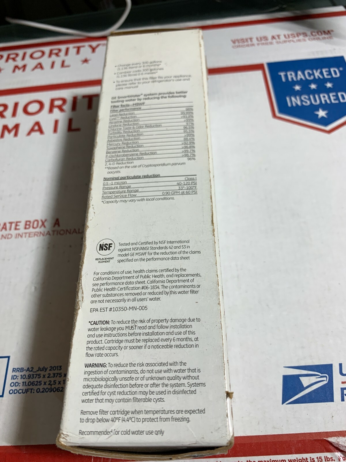 GE MSWF Smartwater Refrigerator Water Filter Replacement Cartridge US