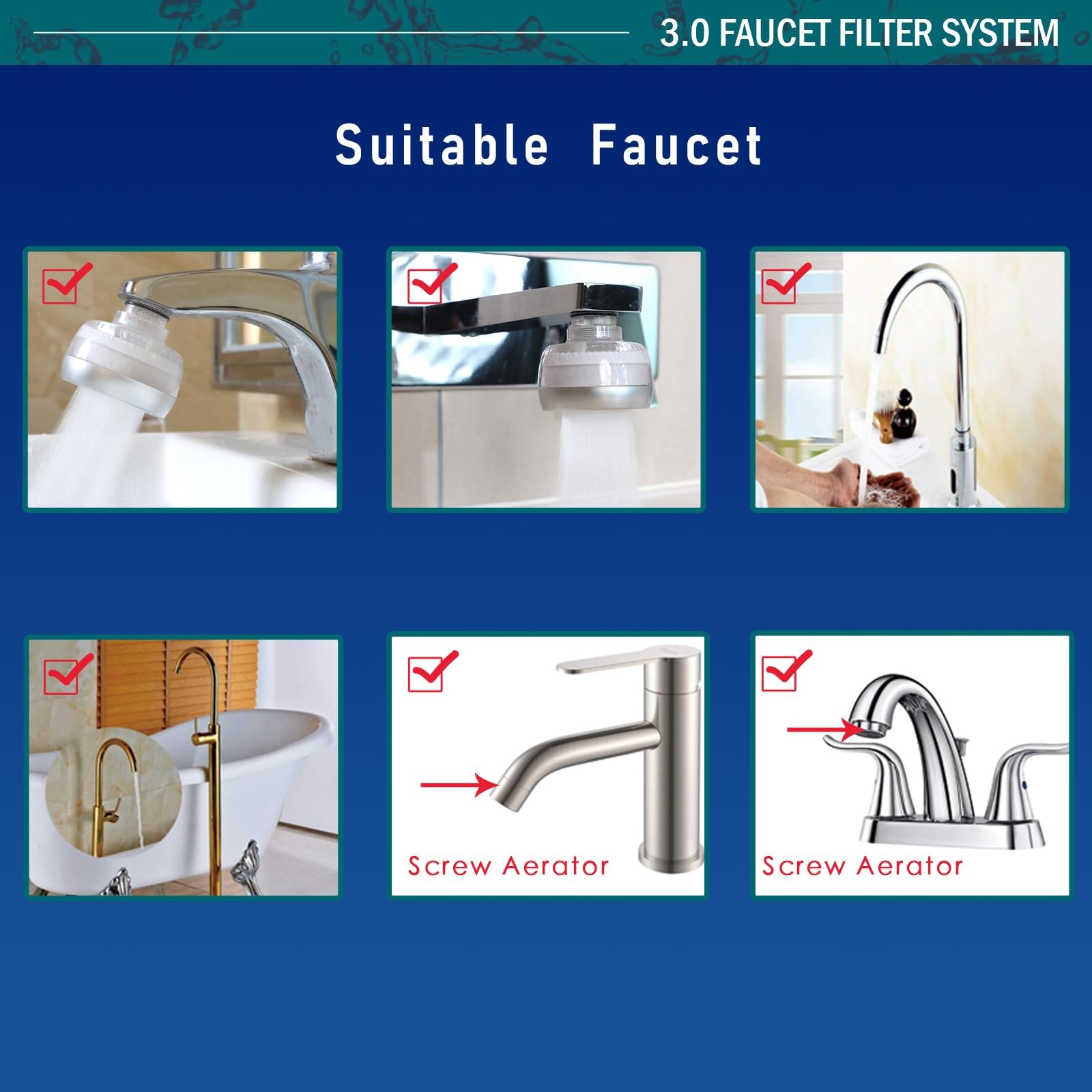 LongLasting Bathroom Sink Faucet Water Filter .Removes 99% Chlorine Heavy Met…