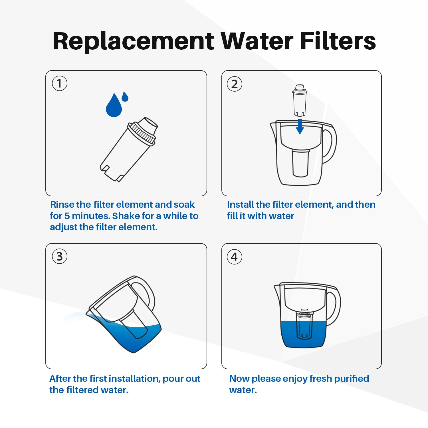 Fit For Brita Standard Water Filter, Brita® Pitchers Water Filter 6 PACK
