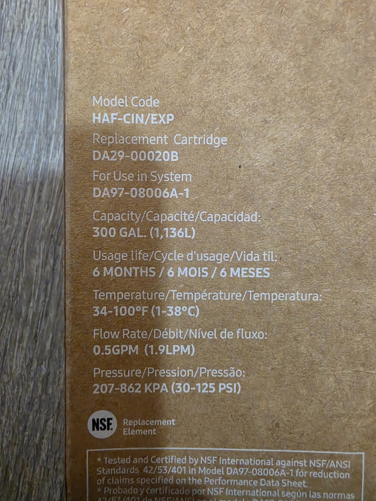 Samsung OEM DA29-00020B HAF-CIN/EXP Refrigerator Water Filter For DA97-08006A-1