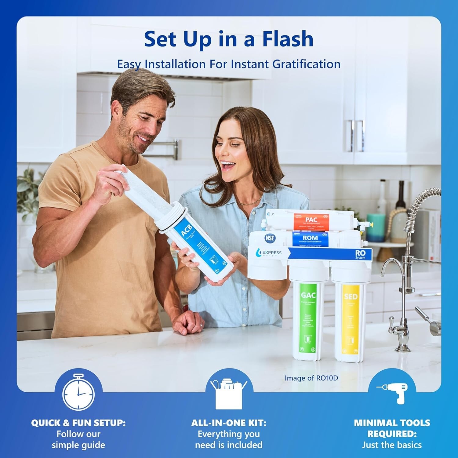 5 Stage Home Drinking Reverse Osmosis System PLUS Extra 4 Express Water Filters