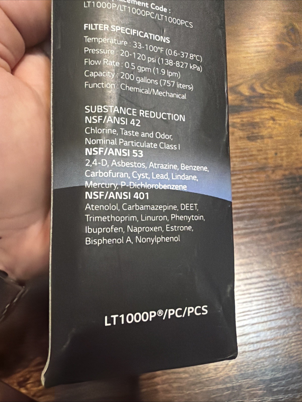 Genuine LG Water Filter Replacement Cartridge LT1000P/PC/PCS – New/ Sealed