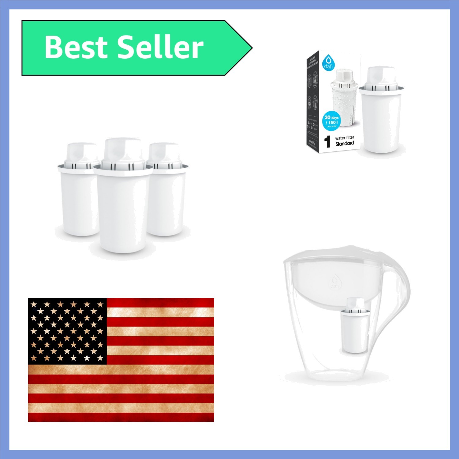 3-Pack Eco-Friendly Water Filters – Purifies, Reduce Waste & Improves Taste