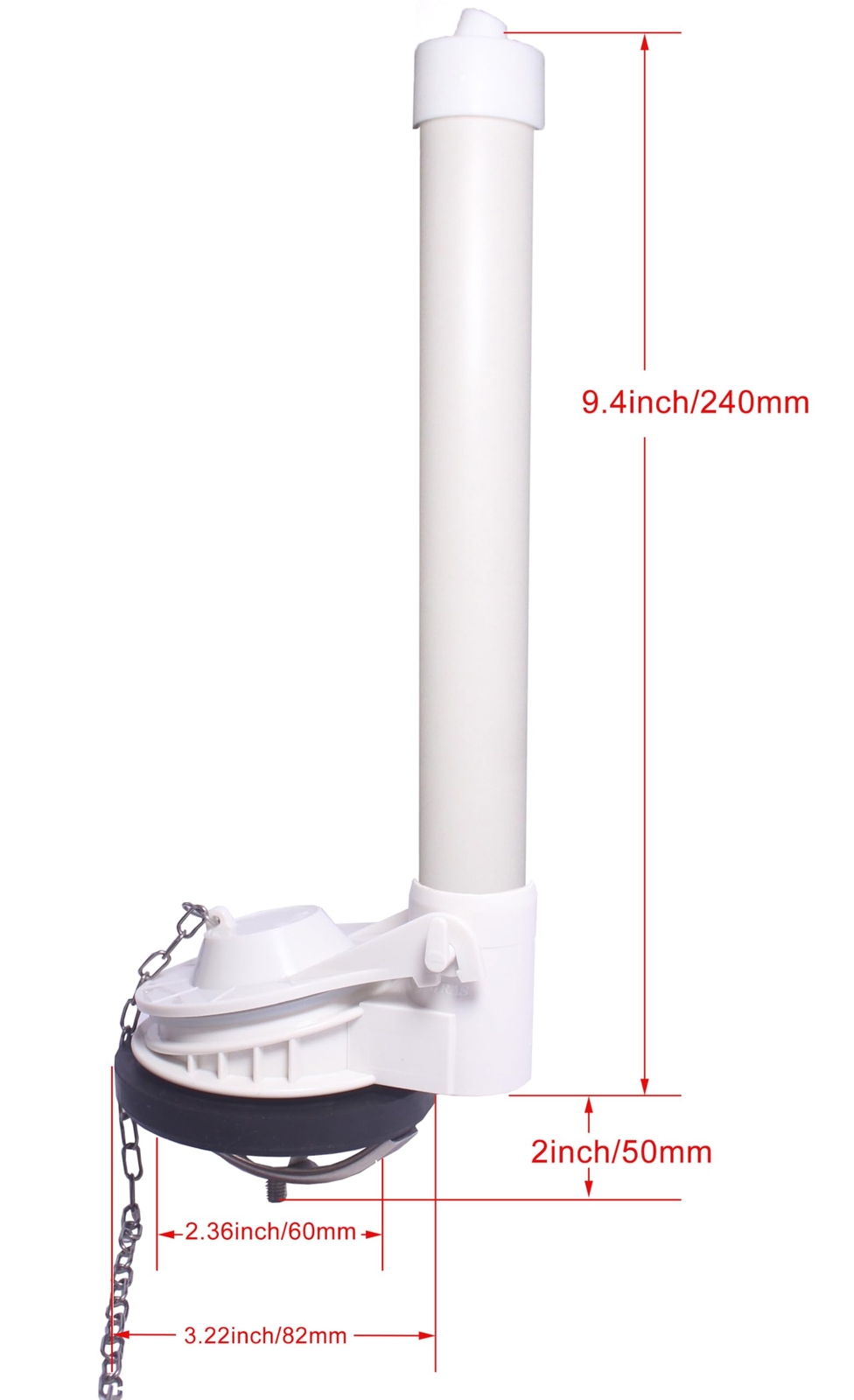 FinFuture Universal Toilet Flush Valve 2-Inch One Piece Toilet Replacement Pa…
