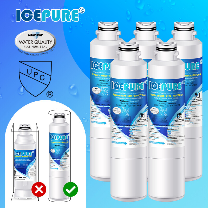 Fit For Samsung RF28HFEDTSR/AA RF28HFEDBSR/AA RF28HFEDBWW/AA Water Filter 5 PACK