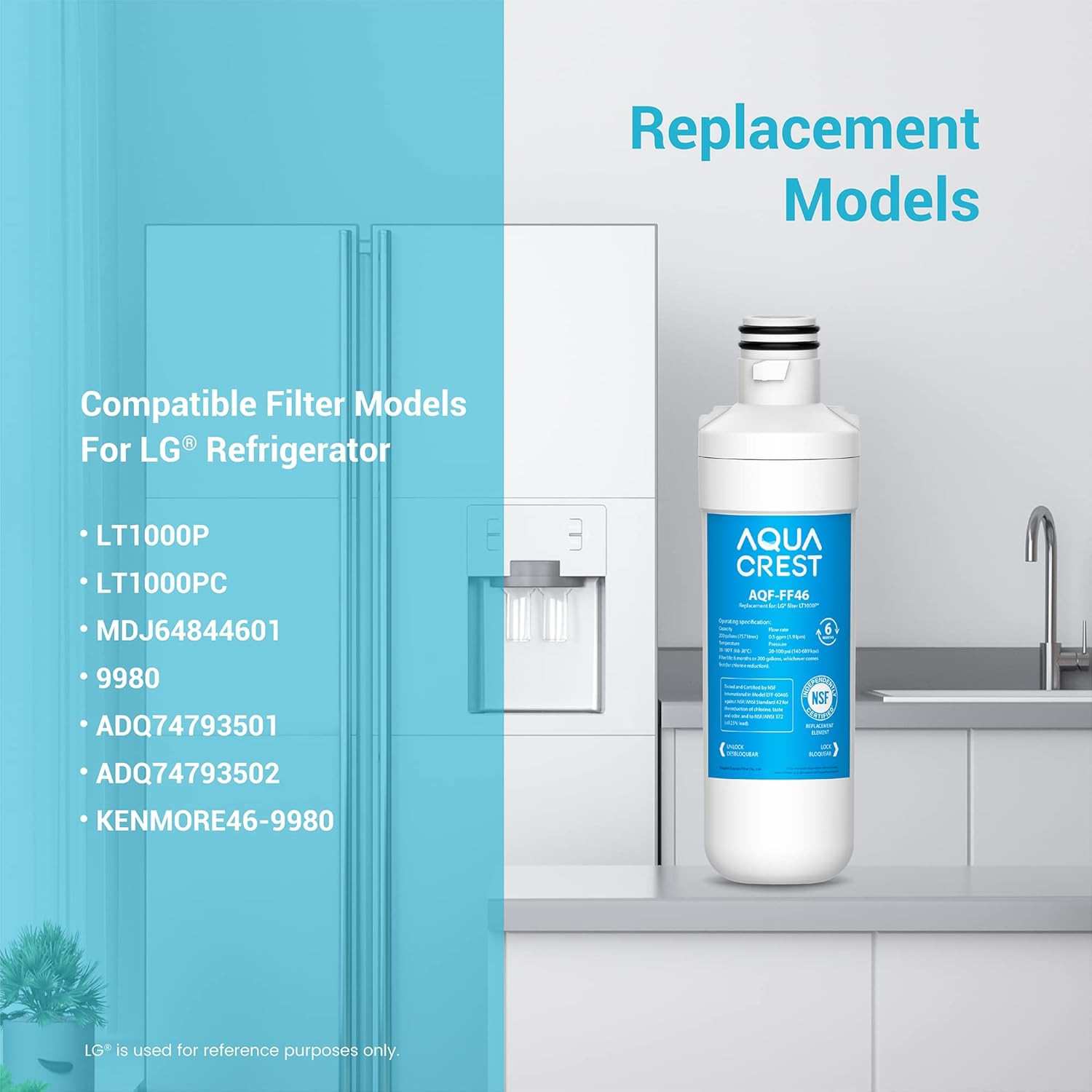 LT1000PC ADQ747935 Replacement for LG® LT1000P®/PC/PCS Thinq® Refrigerator Water
