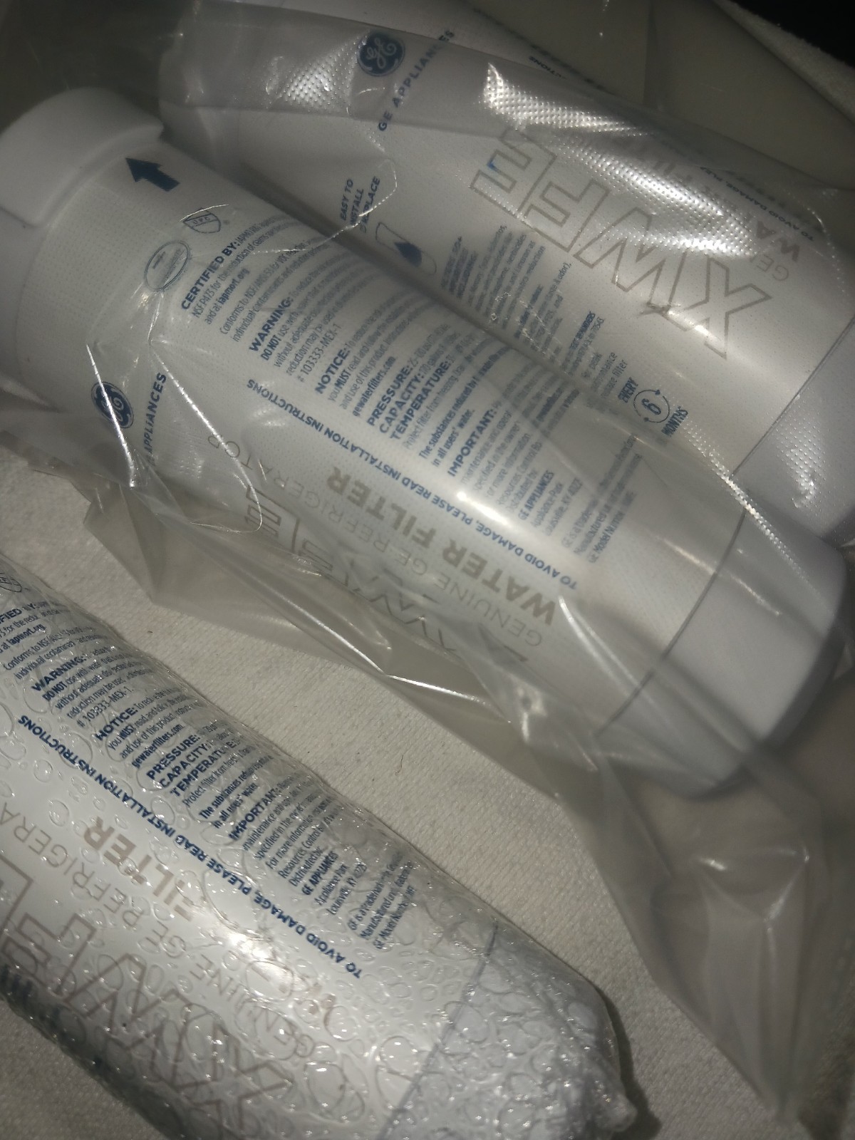 GENUINE GE Appliances XWFE Refrigerator Water Filters NEW. Lot Of 3