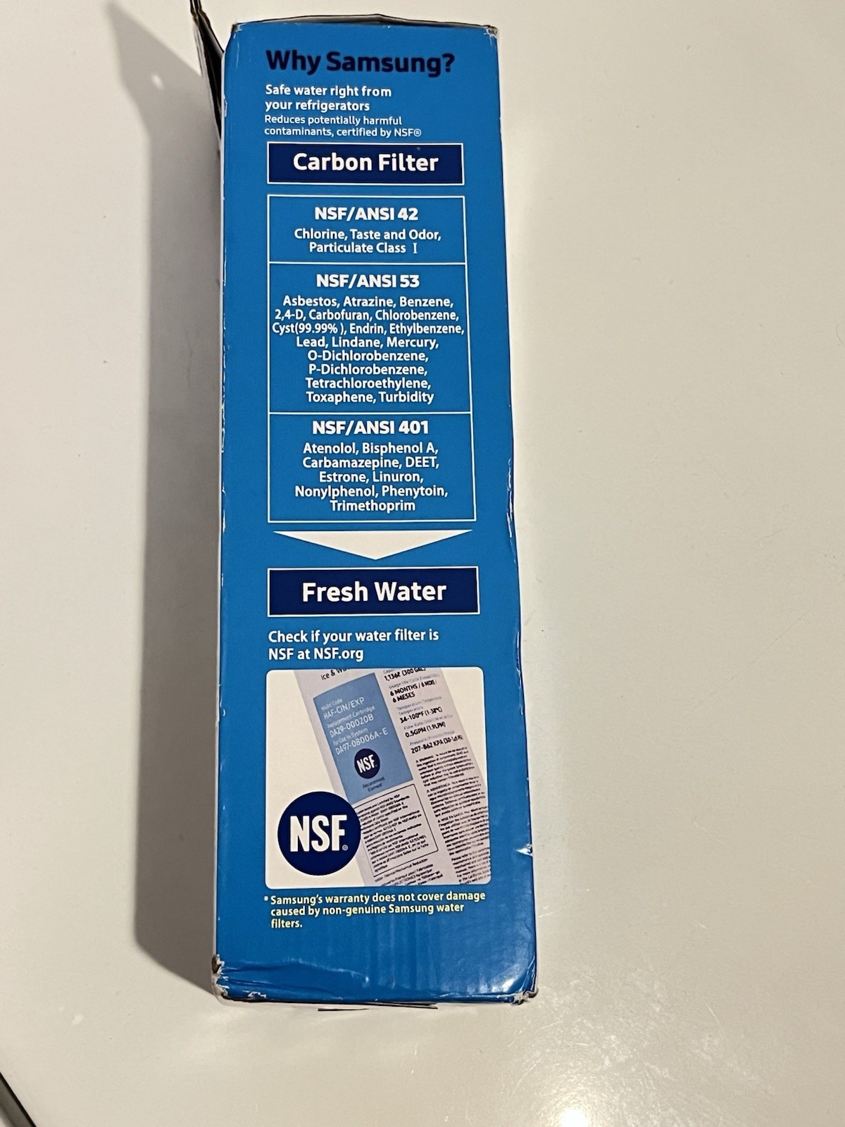 Samsung DA29-00020B HAF-CIN/EXP Refrigerator Ice & Water Filter Genuine Carbon