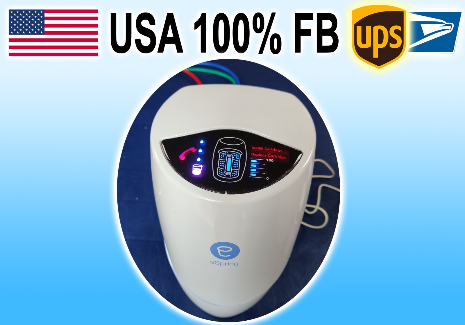 Amway eSpring UV Water Filter Purifier 10-0185, Turns ON, With Faucet, No Filter