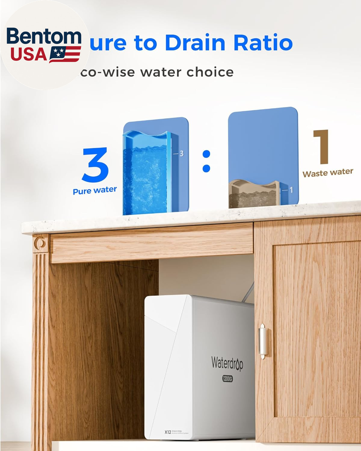 X12 Alkaline Mineral Reverse Osmosis System, NSF/ANSI 42&58&372 Certified, 1200