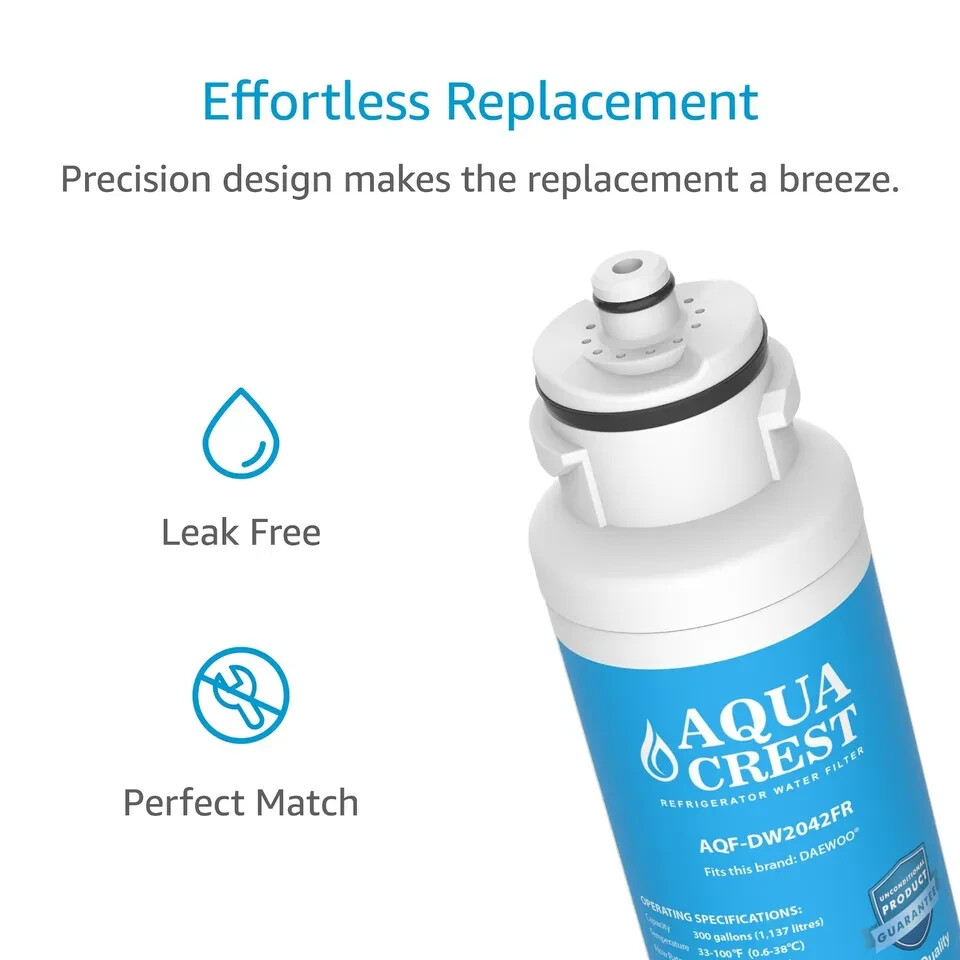 AQUA CREST DW2042FR-09 Refrigerator Water Filter,Replacement for Daewoo DW2042FR