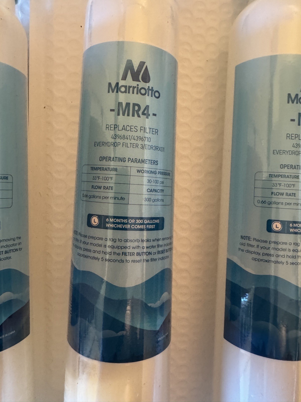 Marriotto MR4 Replacement Water Filter – Pack Of 3 – New and sealed