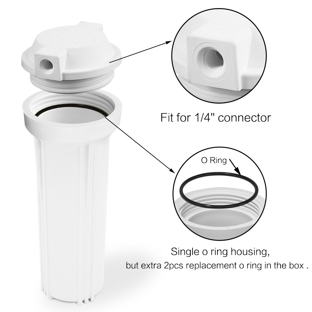 Geekpure 10″ Universal Reverse Osmosis Filter Housing for RO System 1/4″ Port