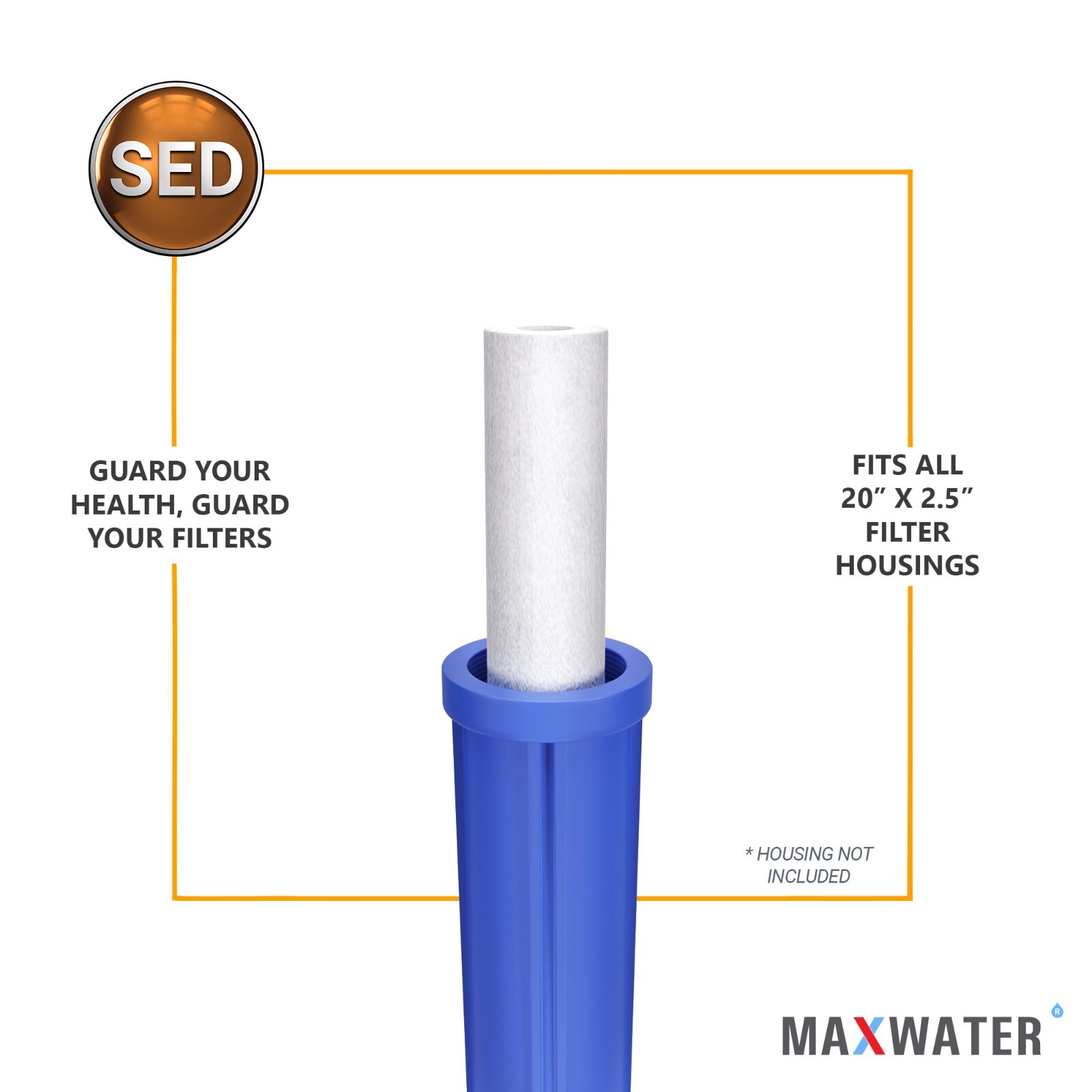 25 Pack Whole House Sediment Water Filter Cartridge 1 Micron size 20″ x 2.5″