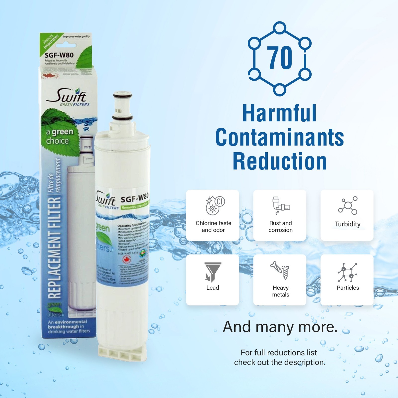 Swift Green Filters SGF-W80 Compatible Refrigerator Water Filter for 4396508-1 P