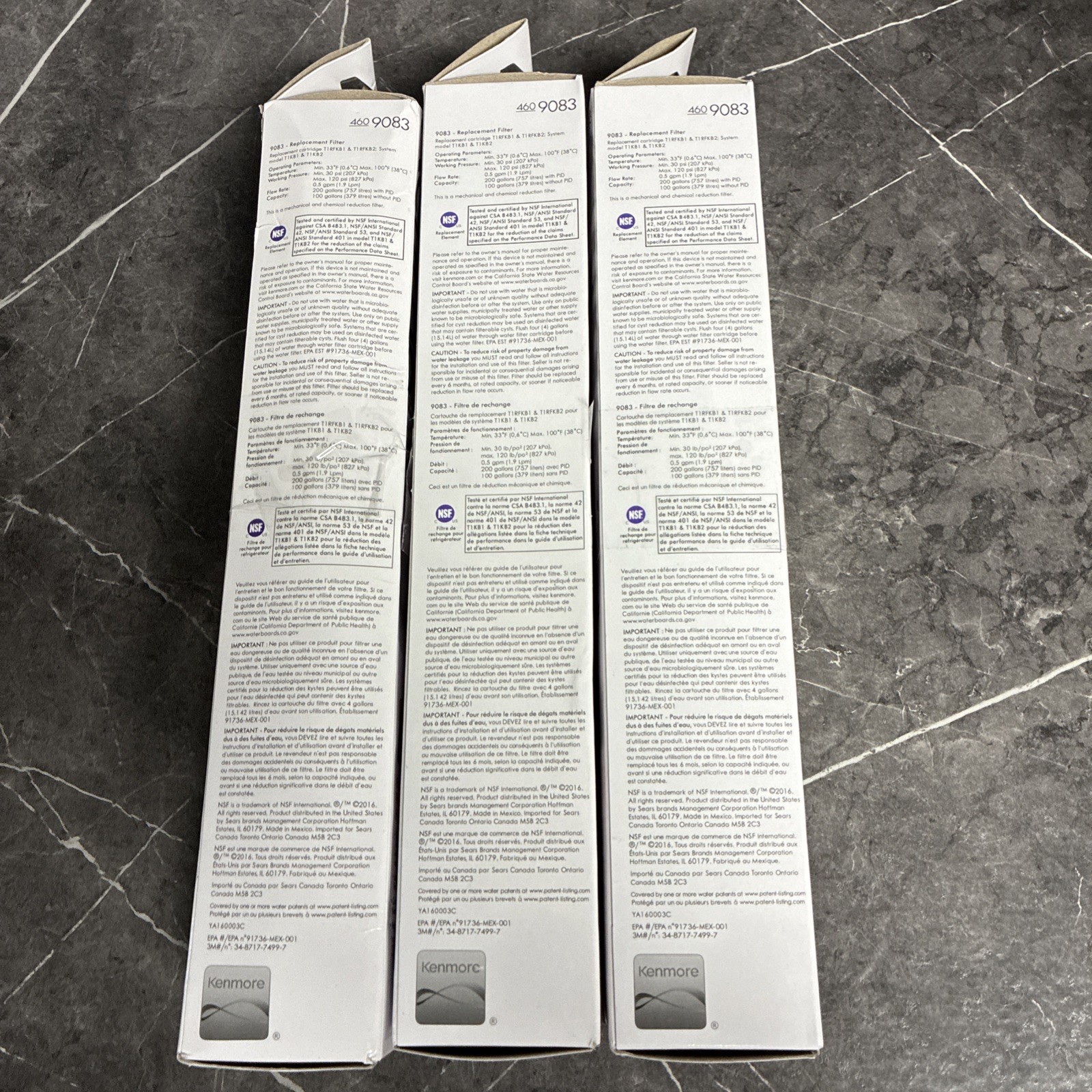 3Pack Kenmore 9083 469083 9020 Replacement Refrigerator Cartridge Water Filter