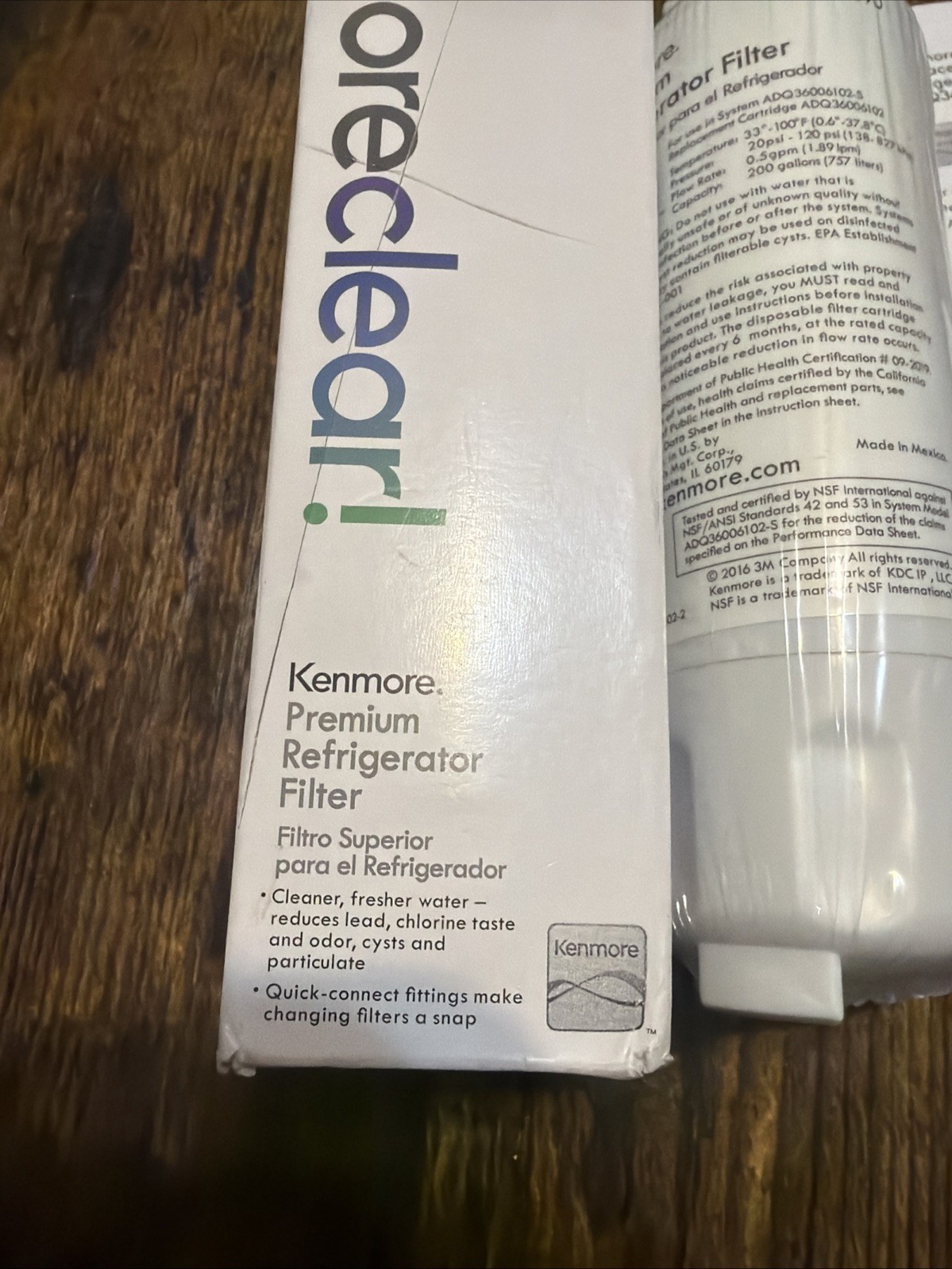 New 2 pcs Kenmore 46-9690 Refrigerator Water Filter KenmoreClear ADQ36006102