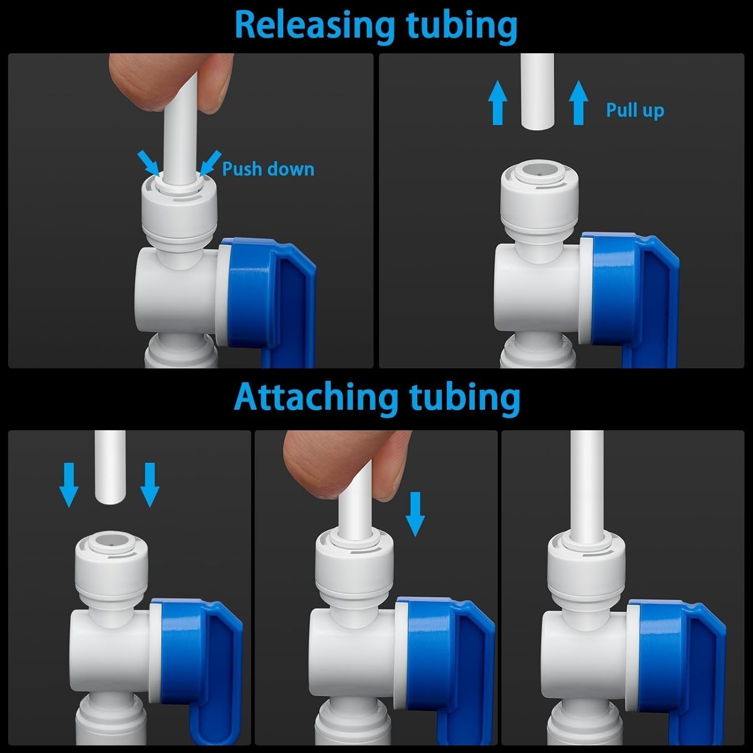 12 Pack 1/4″ Push to Connect Ball Valves – Inline Shut-Off Quick Connect Fitt…