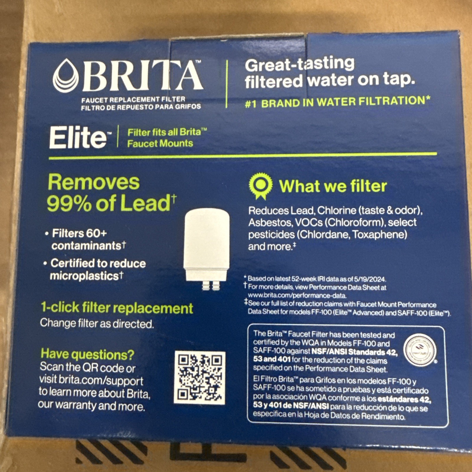 NEW Brita Faucet Elite White Filter Replacement 2 Pack Remove 99% Lead