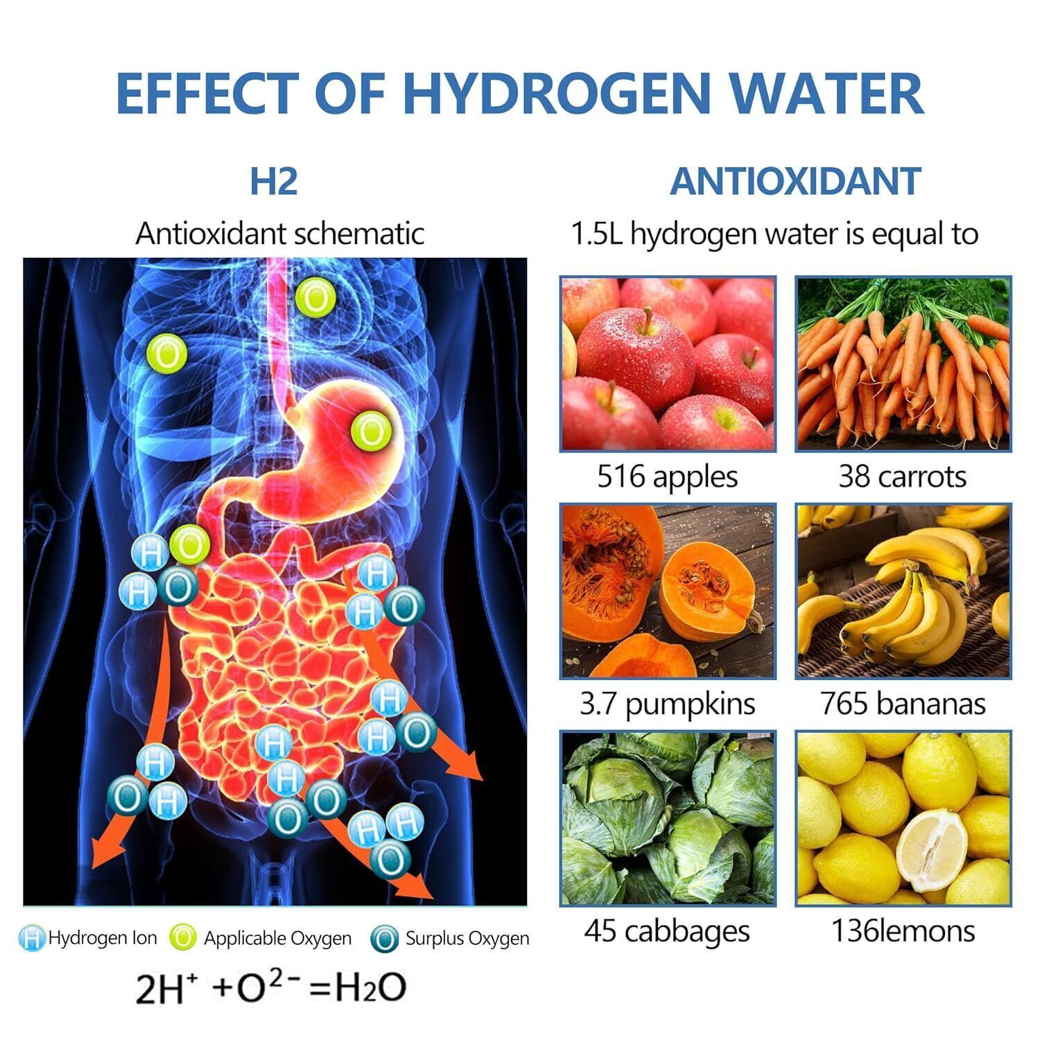 Hydrogen Rich Generator Water Cup Alkaline Ionizer Maker Bottle Anti-Oxidation