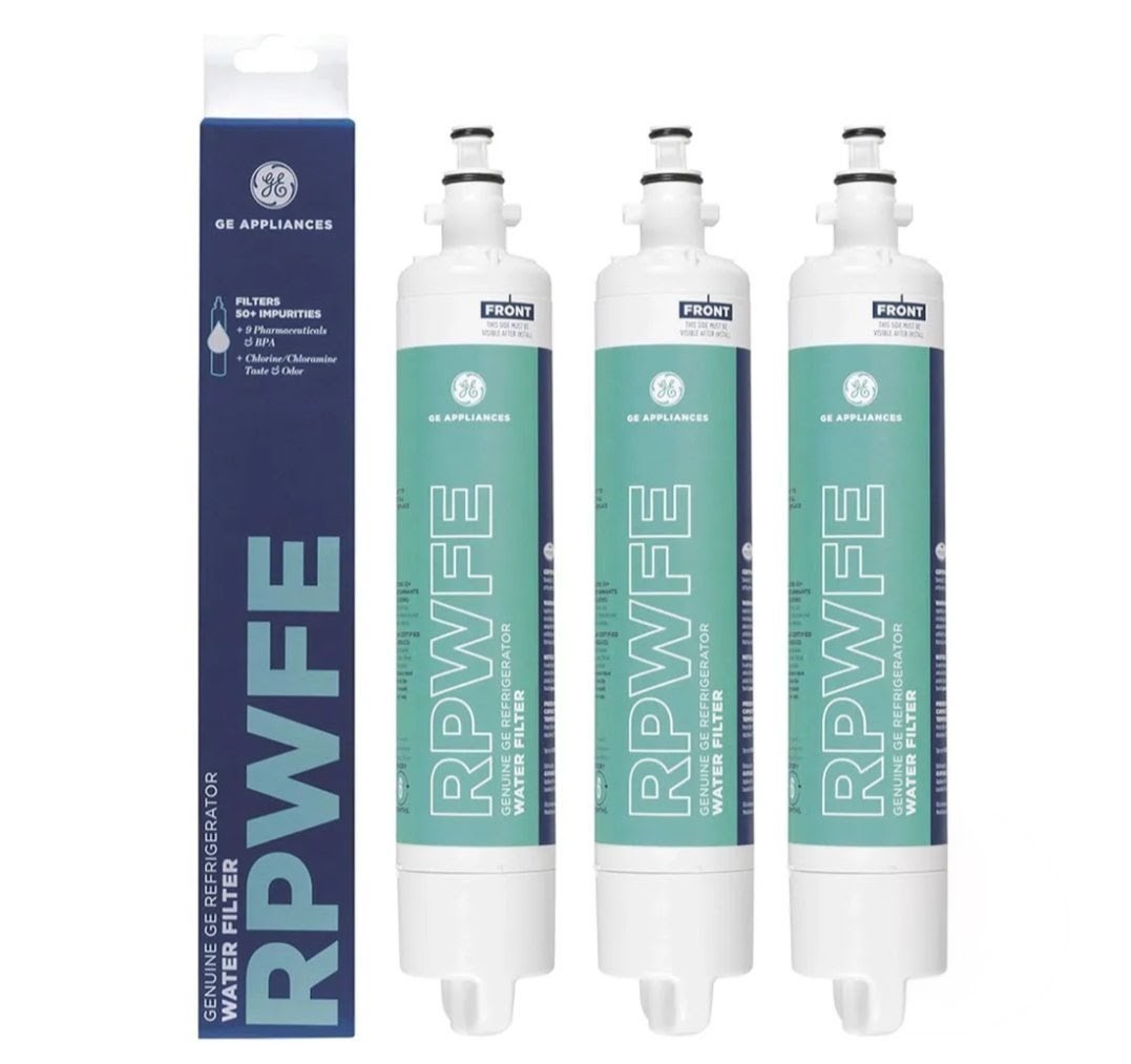 GE RPWFE Water Filter Refrigerator 3 Sealed OEM Fridge Replacement Filters Boxed