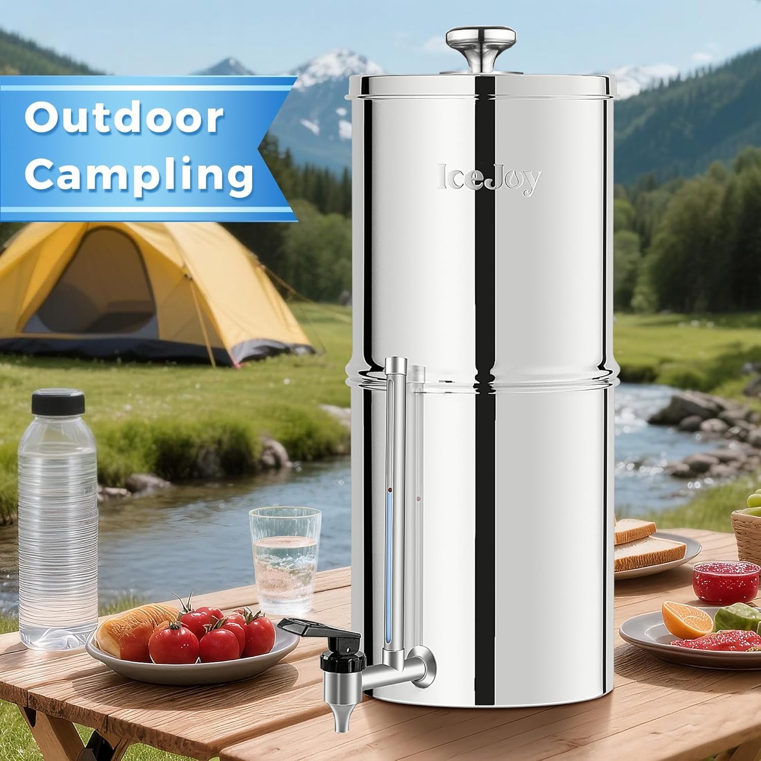8-Stage Gravity Water Filtration System 3.0 Gallon-304 Stainless Steel Counte…