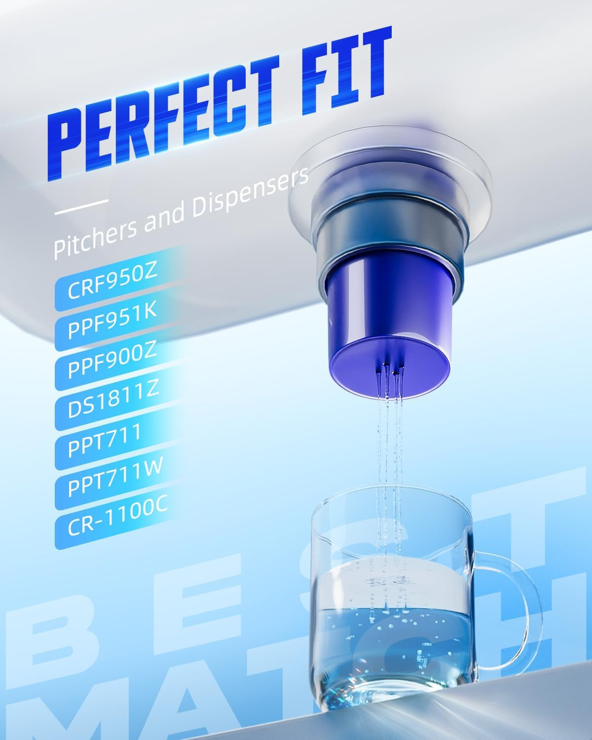 Water Filter Replacement Compatible with All PUR, PUR plus Water Pitcher and Dis