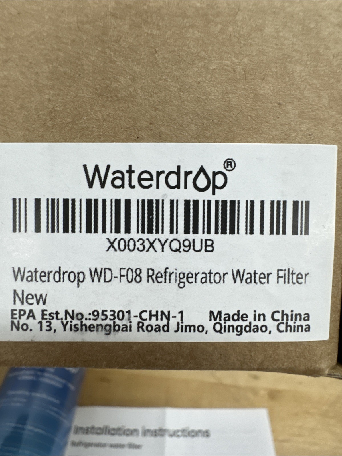 Waterdrop WD-F08 Refrigerator Water Filter For Whirlpool Sealed