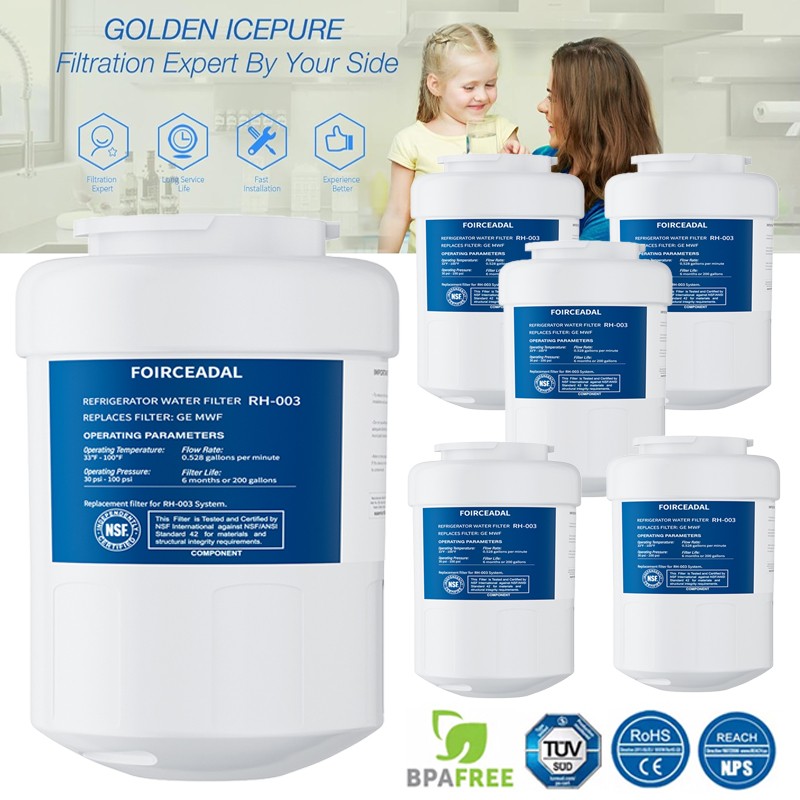 2-6x For GE MWF 46-9991 MWFP BSS25JFRJWW Smartwater Fridge Water Filter Replace