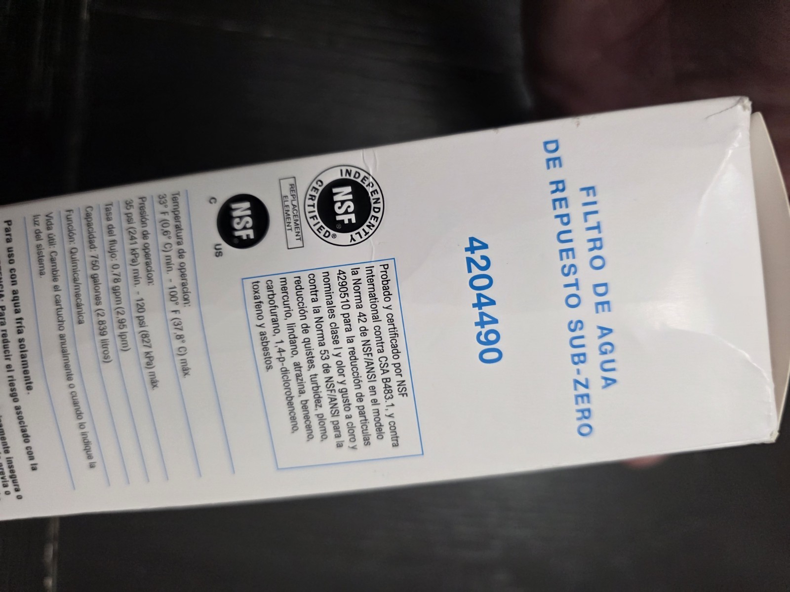Sub-Zero 4204490 Water Filter Replacement Cartridge New In Box. 🔥