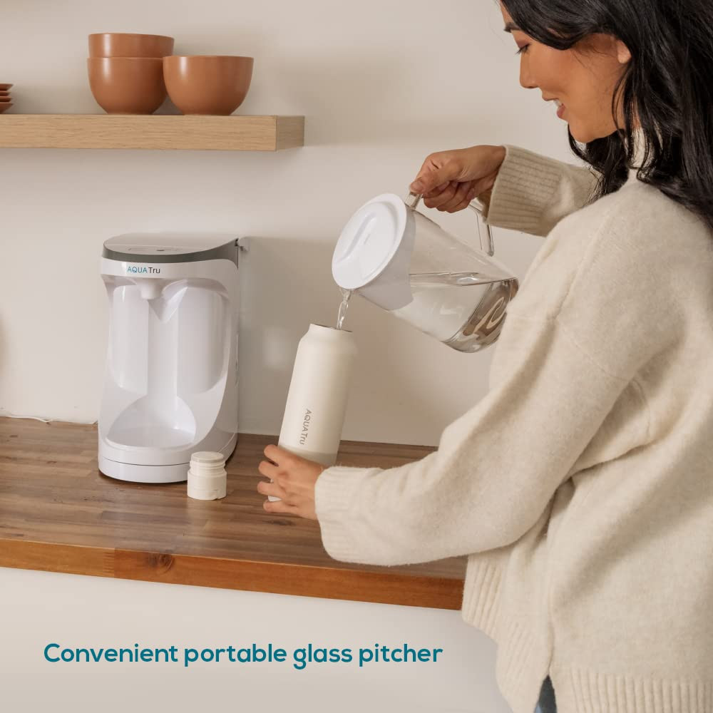 Aquatru Carafe Alkaline Countertop Water Purifier Certified 4-Stage RO System