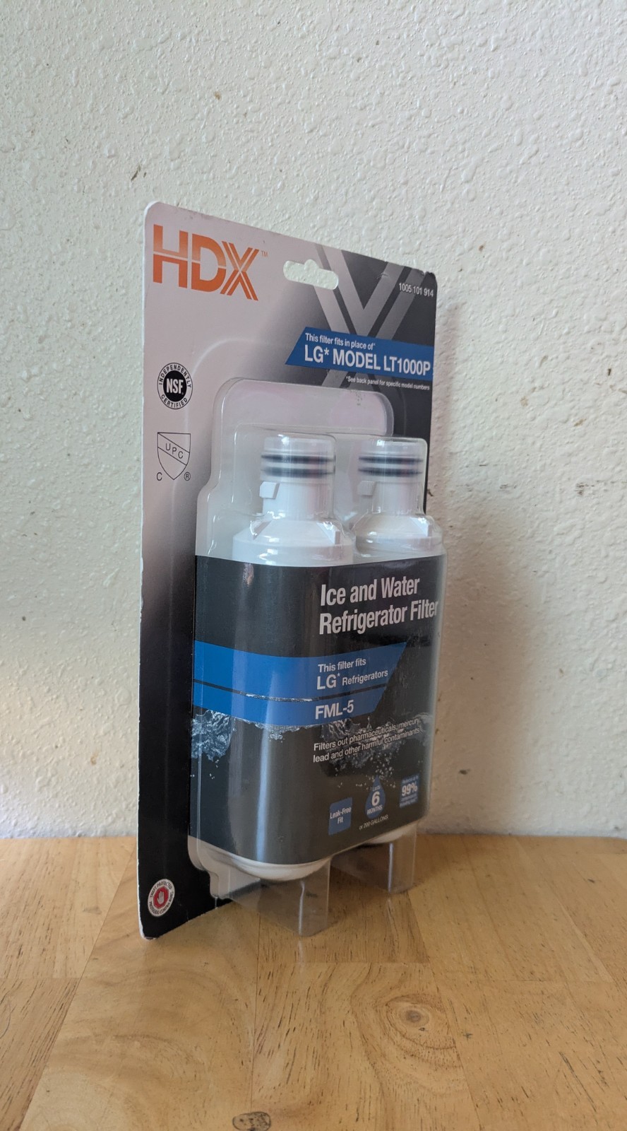 HDX FML-5 Ice and Water Refrigerator Filter for LG Model LT1000P NSF (2-Pack)