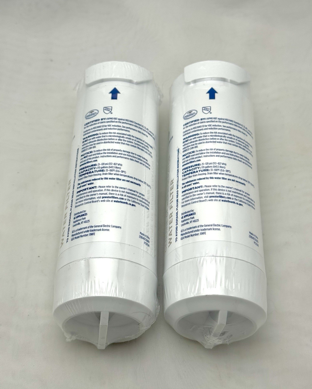 Genuine OEM GE XWFE Refrigerator Water Filters NO CHIPS – 2 Pack – No Boxes