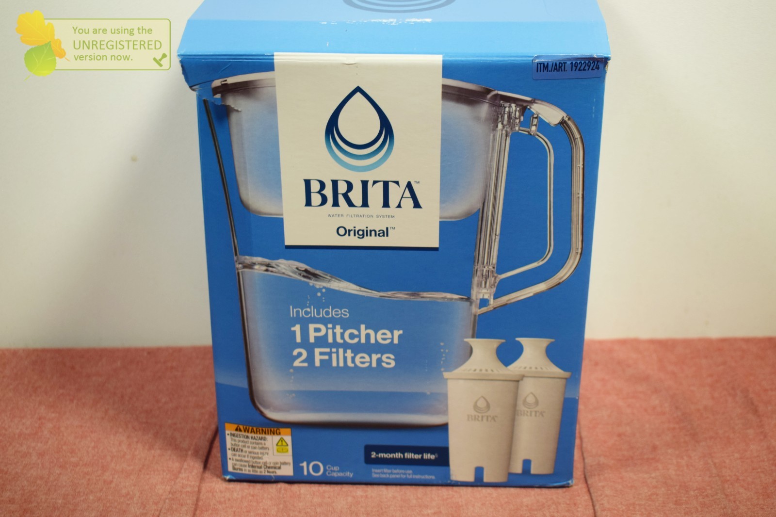 Brita Water Filter System Original 10 Cup Capacity Pitcher + 1 Filter