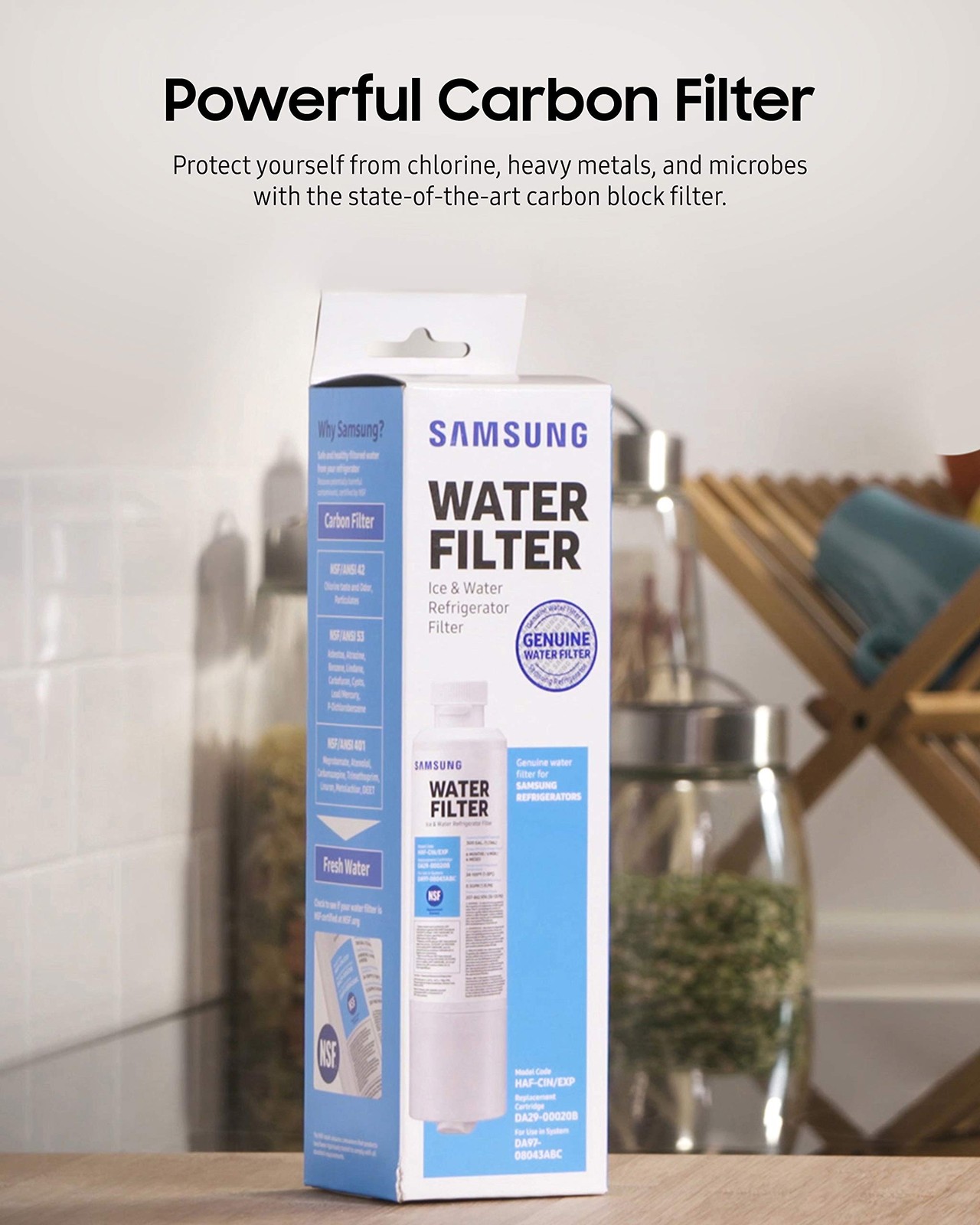 Samsung HAF-CIN/EXP Refrigerator Water Filter Carbon Block 6 Month OEM 2-Pack
