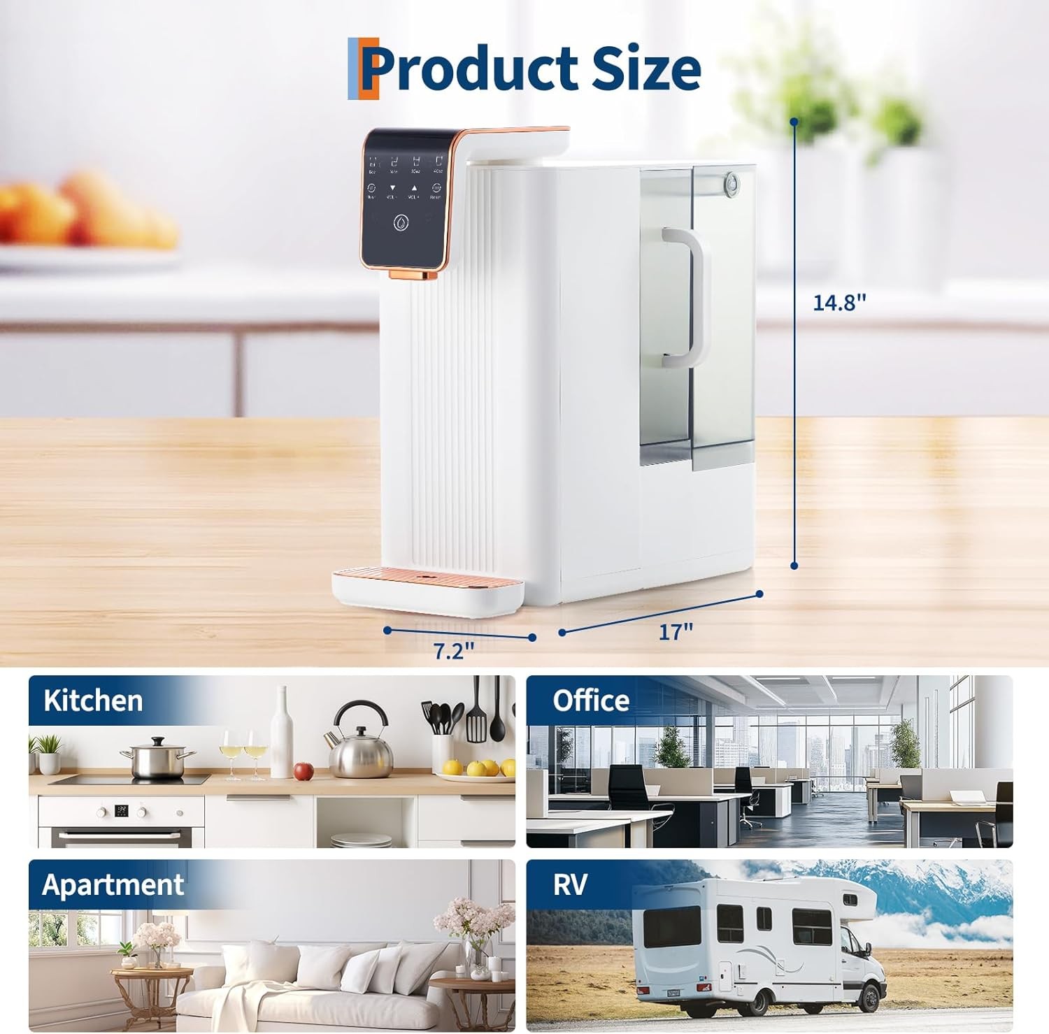 Countertop Reverse Osmosis Water Filter 5-Stage RO System w/ Pitcher TDS Display