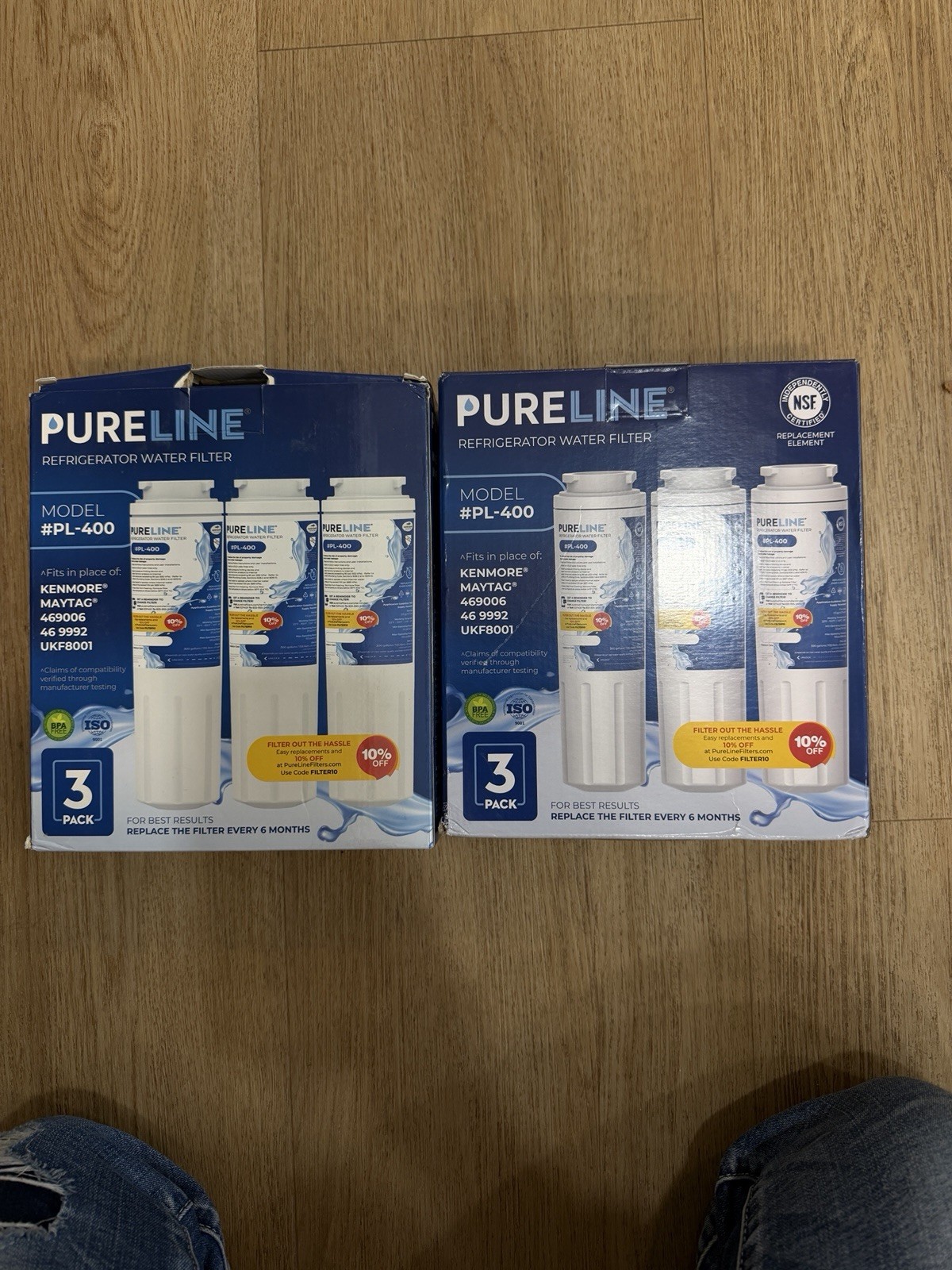 New 2 Pack PureLine Refrigerator Water Filter Model PL-400 See Description