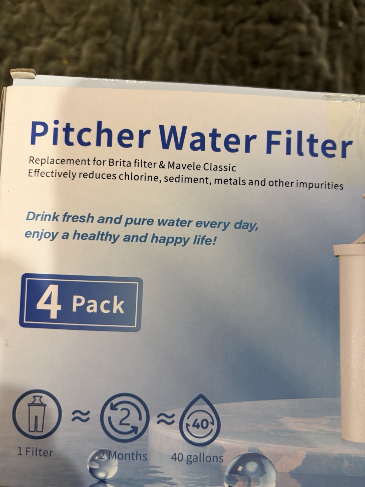 Unbranded Pitcher Water Filters LH-005 New 4 Pack Lot of 2