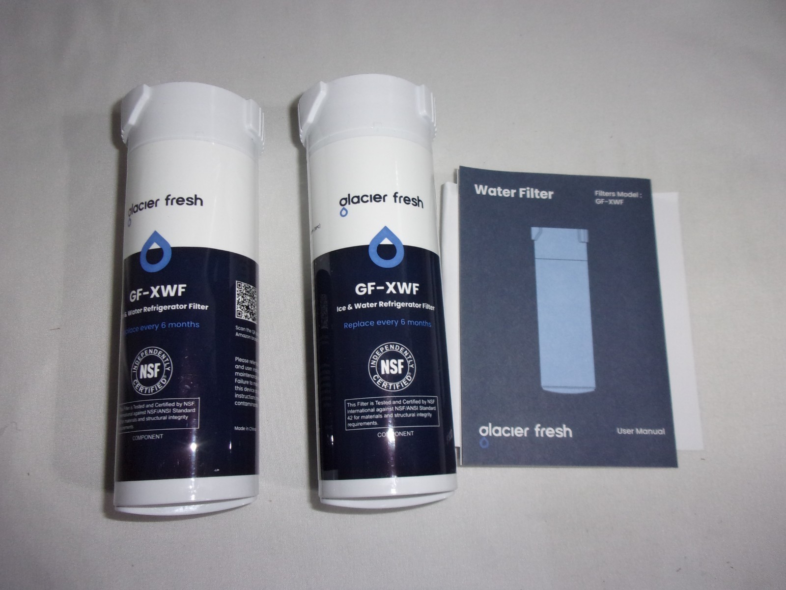 Lot of 2 Glacier Fresh GF-XWF Refrigerator Water Filters Replacement for GE XWF