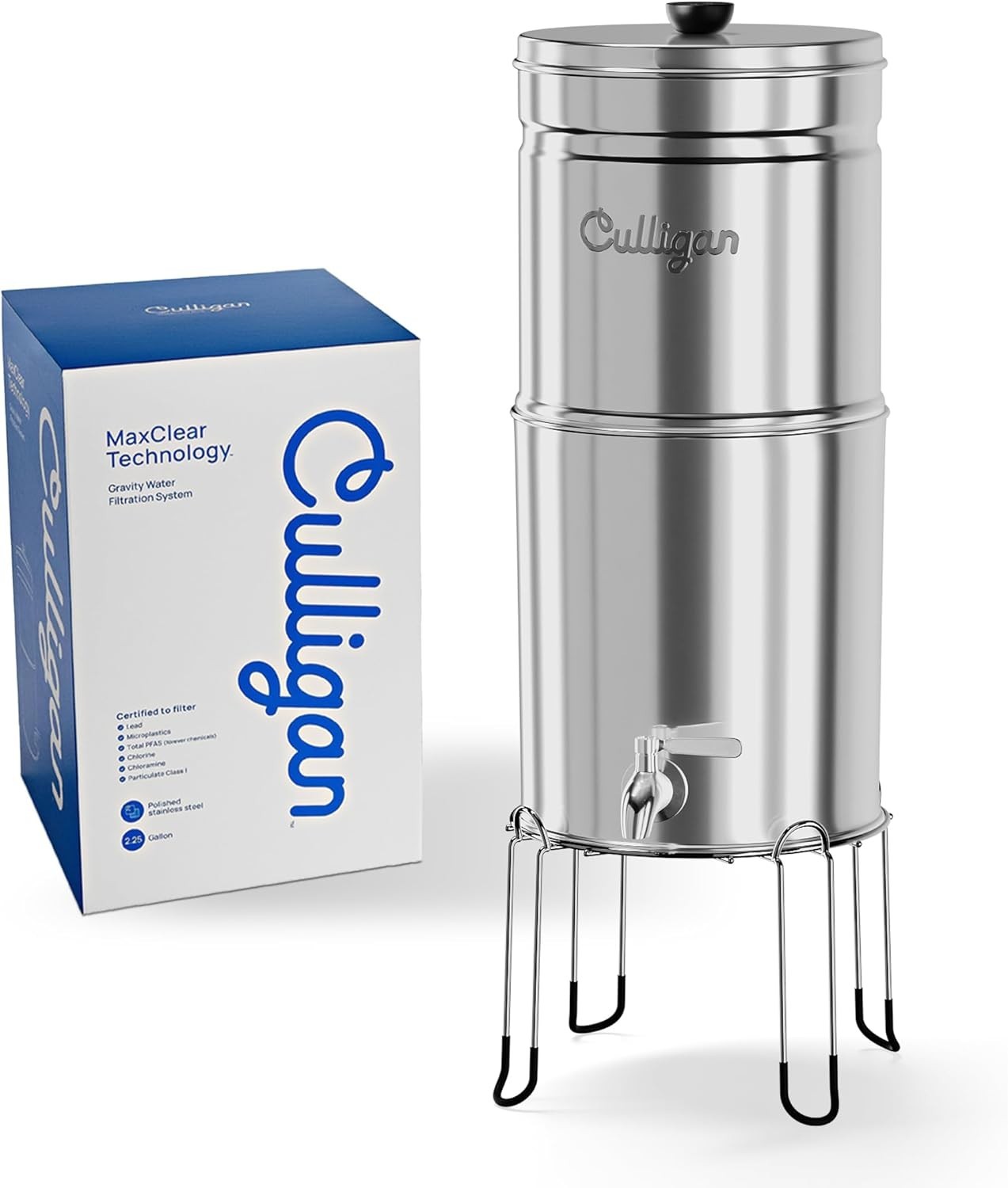 Culligan MaxClear Technology 2.25 Gallon Gravity Water Filter System + 2 Filters