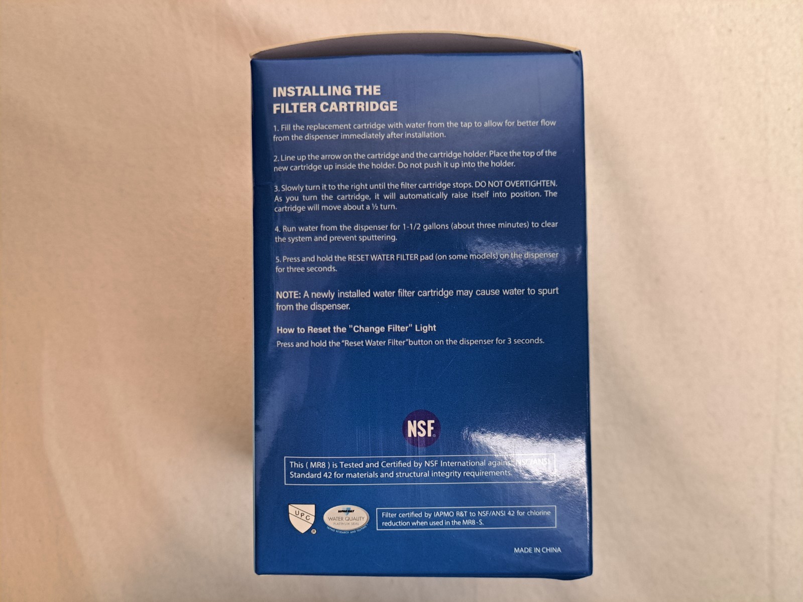 Marriotto – Replacement Water Filter #MR8 (New/Sealed)