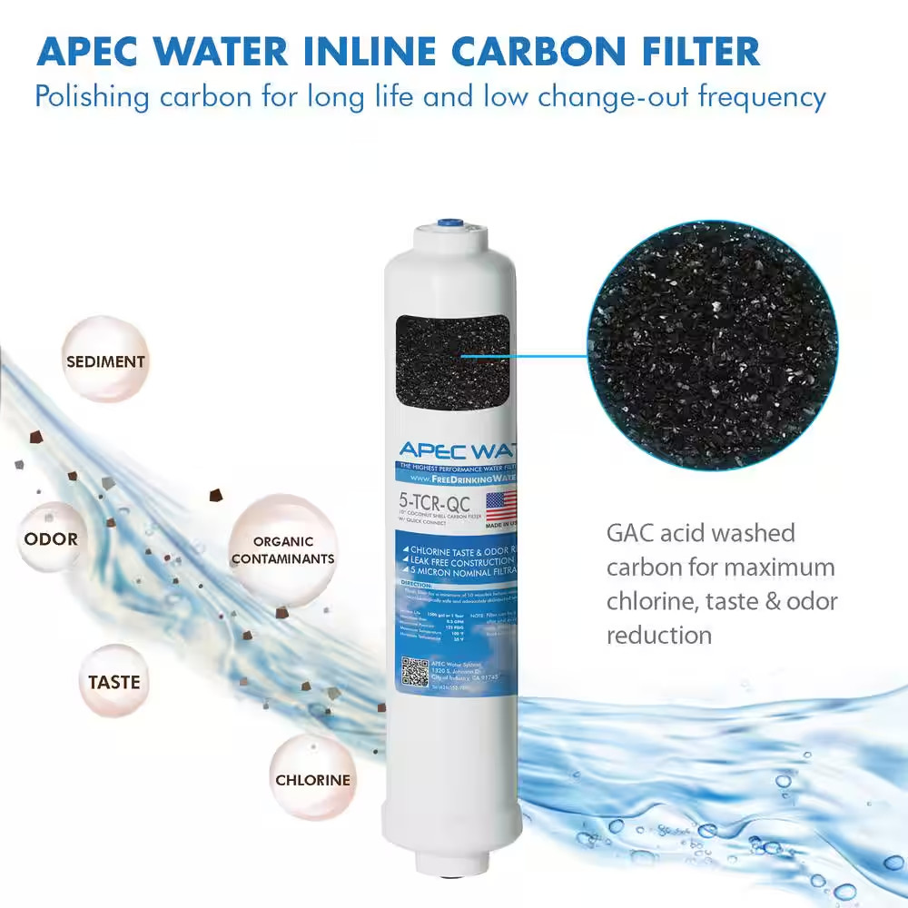 Ultimate 10 In. Inline Carbon Filter with 1/4 In. Quick Connect