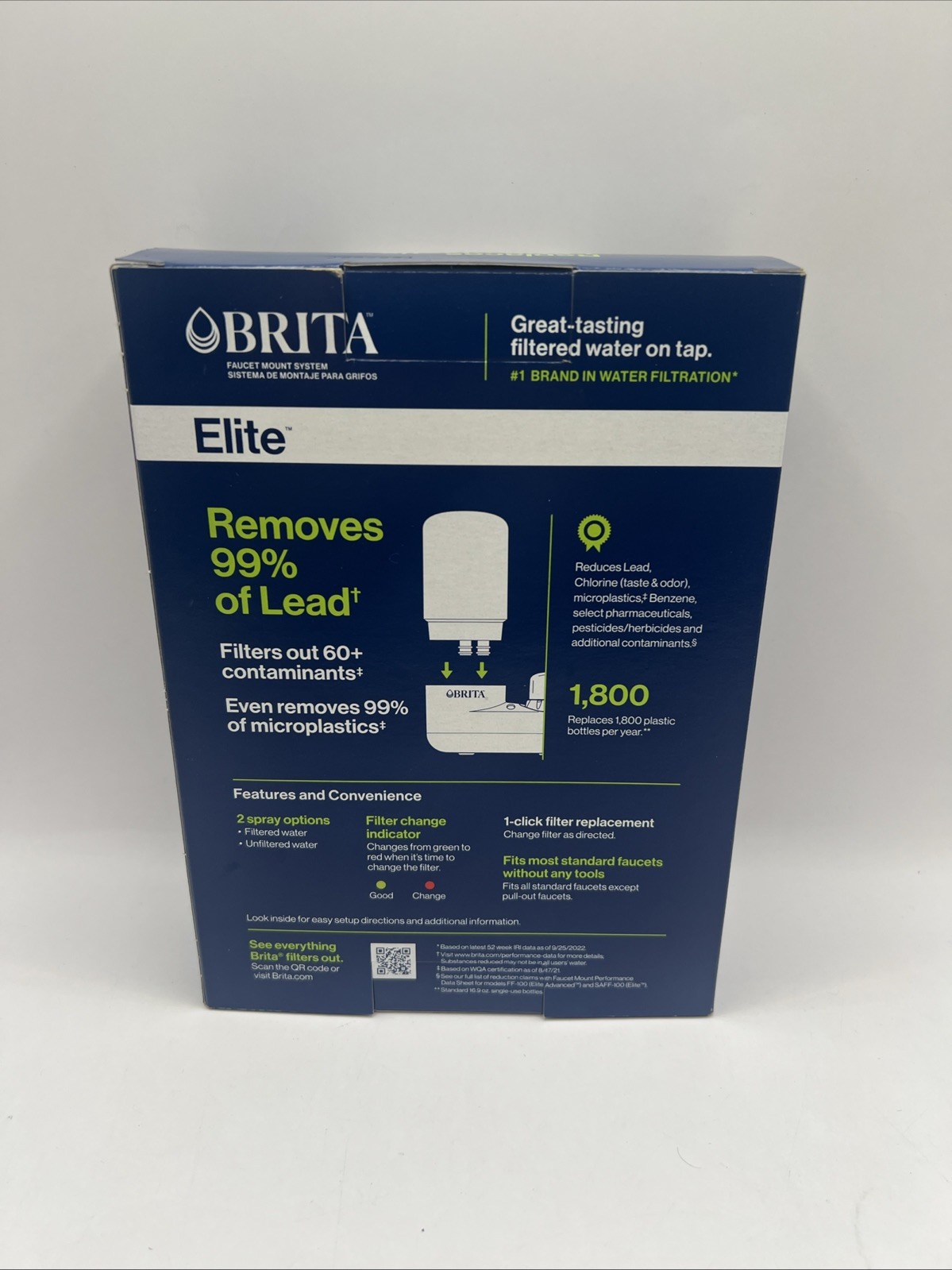 New Sealed Brita Elite Water Faucet Filtration Mount System Chrome