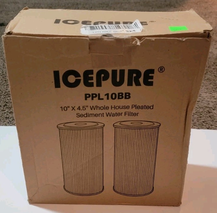 PurePlus IcePure WholeHouse Pleated Sediment Filter 10″ x 4.5″ PPL10BB Pack Of 2