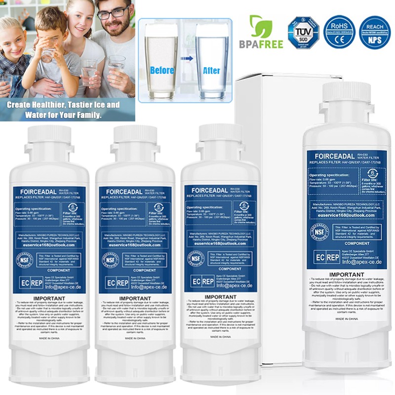 1/4Pcs For Samsung DA97-17376B HAF-QIN/EXP Replacement Refrigerator Water Filter