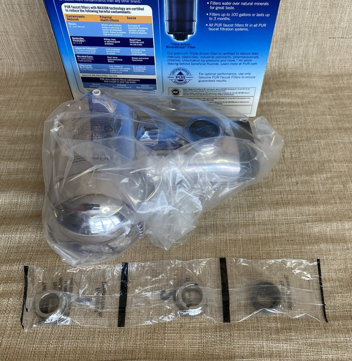 PUR PFM400H Faucet Mount Water Filter Chrome MAXION 100 Gallon Lead Reduction