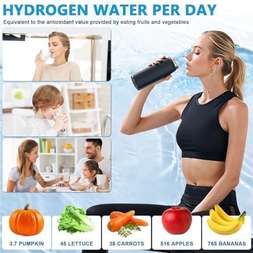 2026 Upgraded Hydrogen Water Bottle, 2400 Hydrogen Water Bottle Generator, Hydro